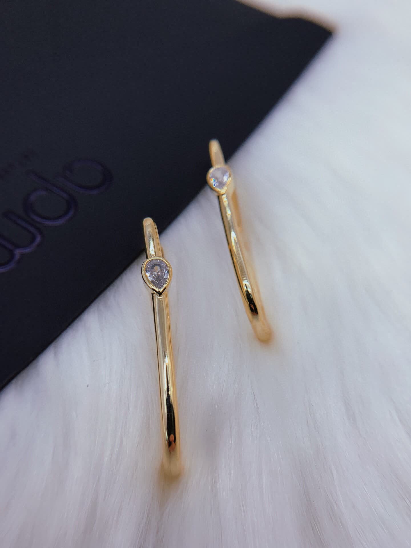 APM Monaco Gold Hoop Earrings with Diamond